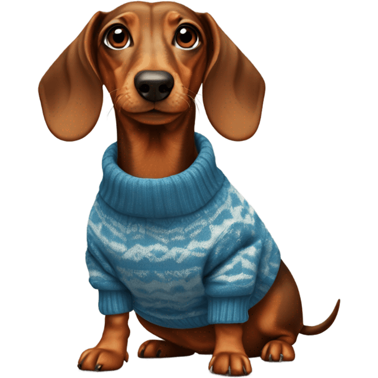 dachshund wearing a jumper emoji