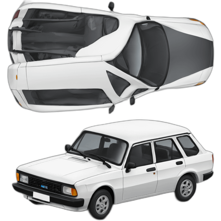 Lada 2105 in white emoji