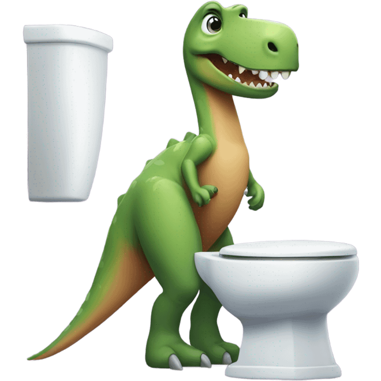 dinasour going bathroom emoji