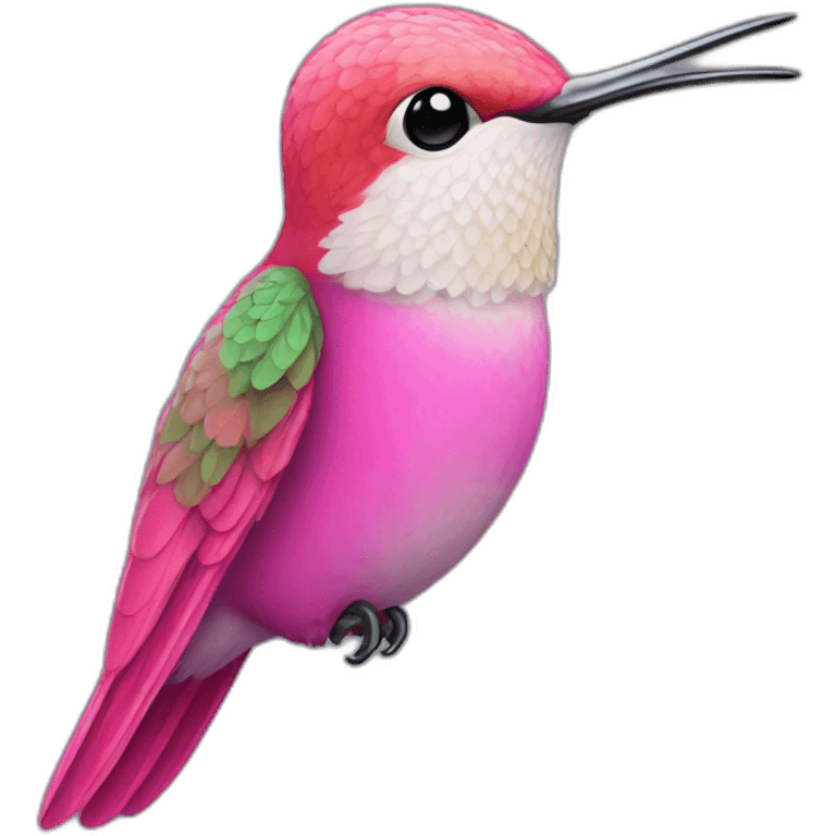 Hummingbird with long pink eyelashes emoji