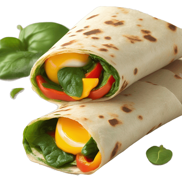 egg bell pepper spinach tortilla wrap emoji