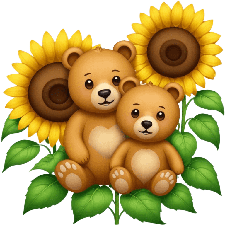 bears and sunflowers  emoji