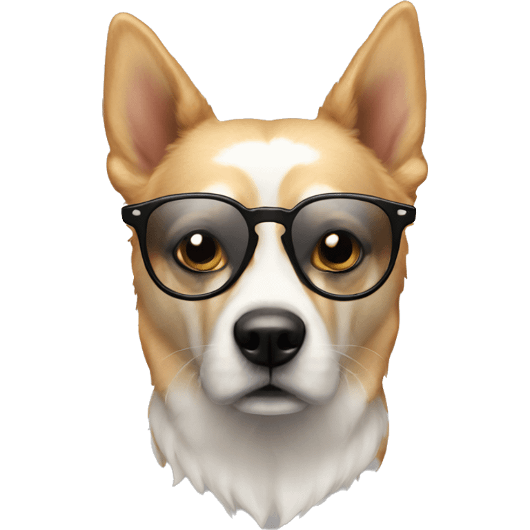 Chien avec des lunettes  emoji