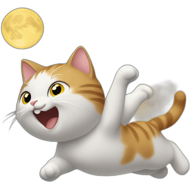 Cat flying to the moon emoji