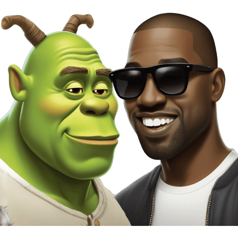 Shrek kissing kanye west emoji