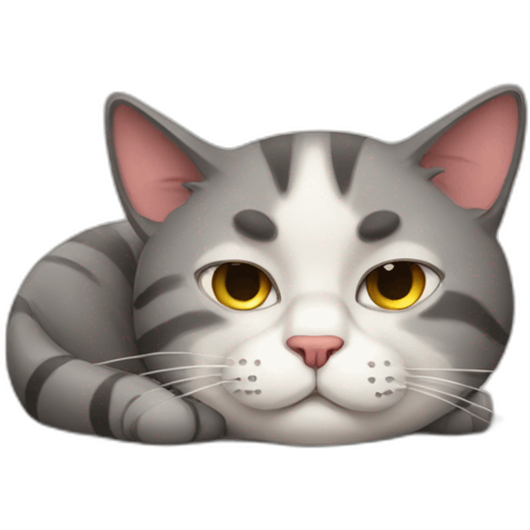 Sarcastic sleepy cat emoji