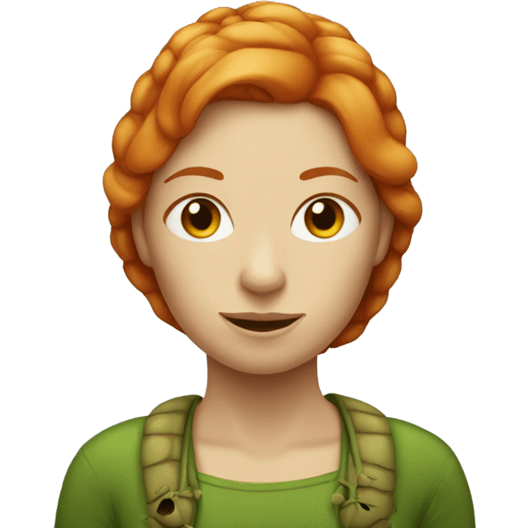 Ginger woman face with a turtle’s body emoji