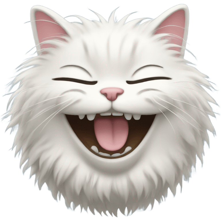 Fluffy cat laughing emoji