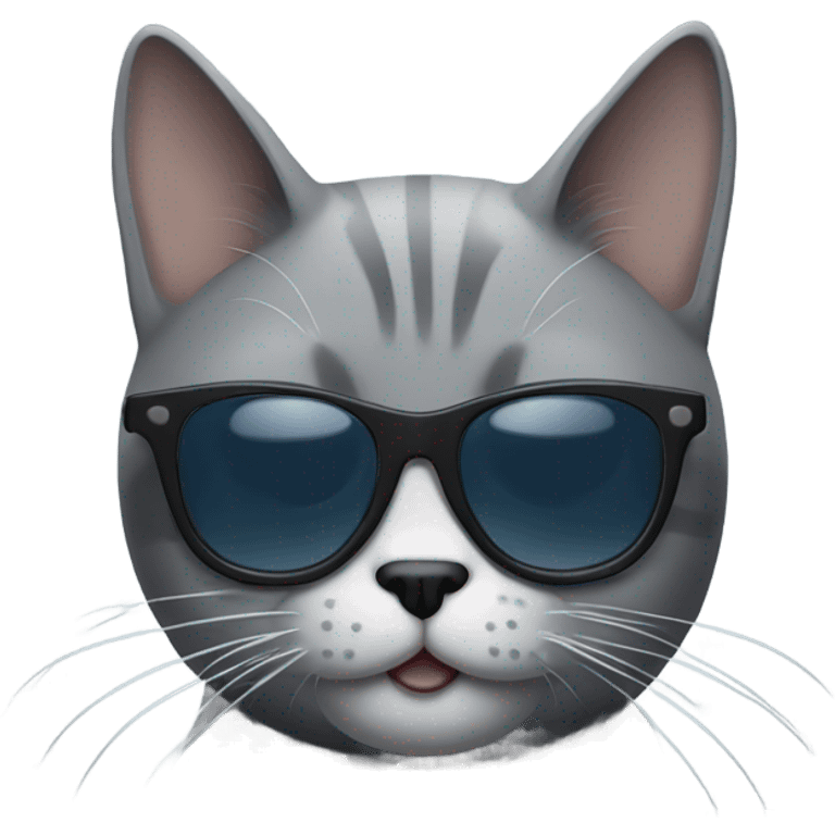 Grey cat with dark sunglasses emoji