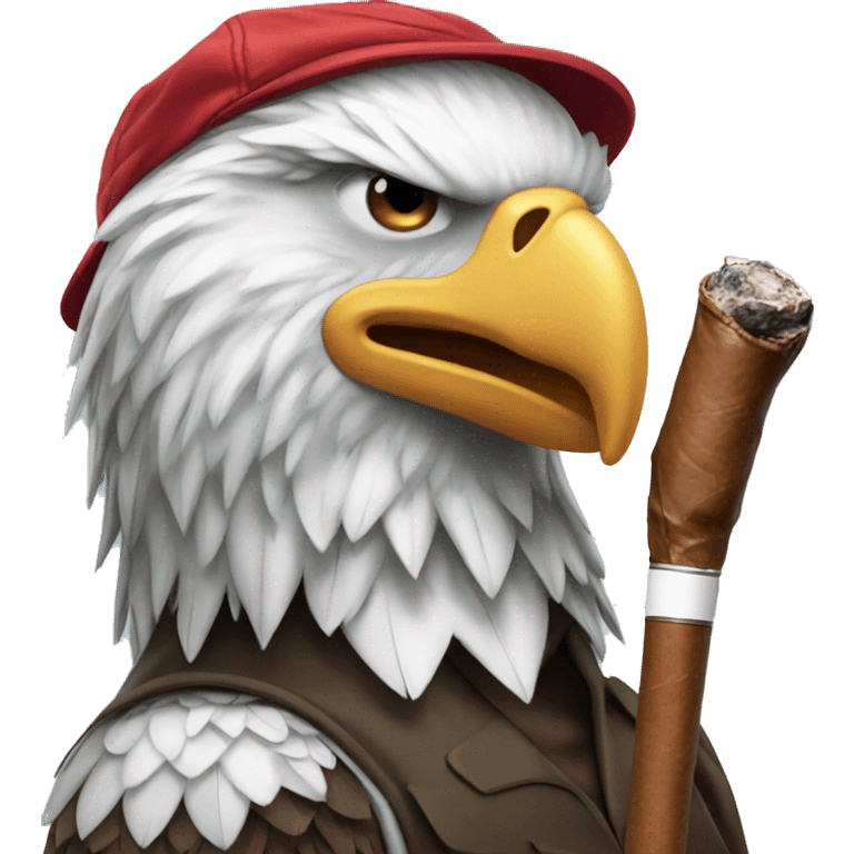 bald eagle smoking a cigar playing golf emoji