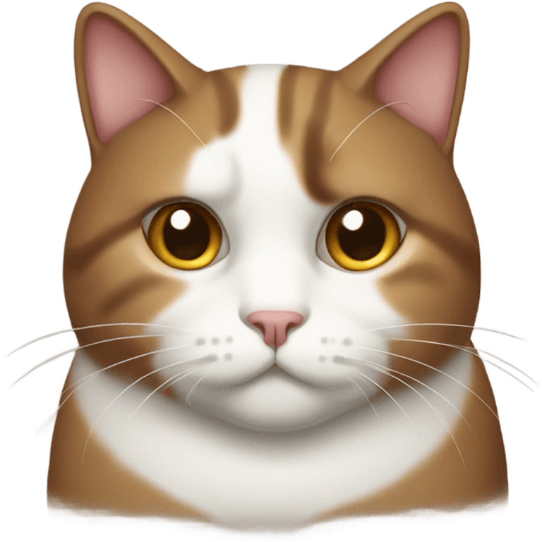 Fat brown and white cat emoji