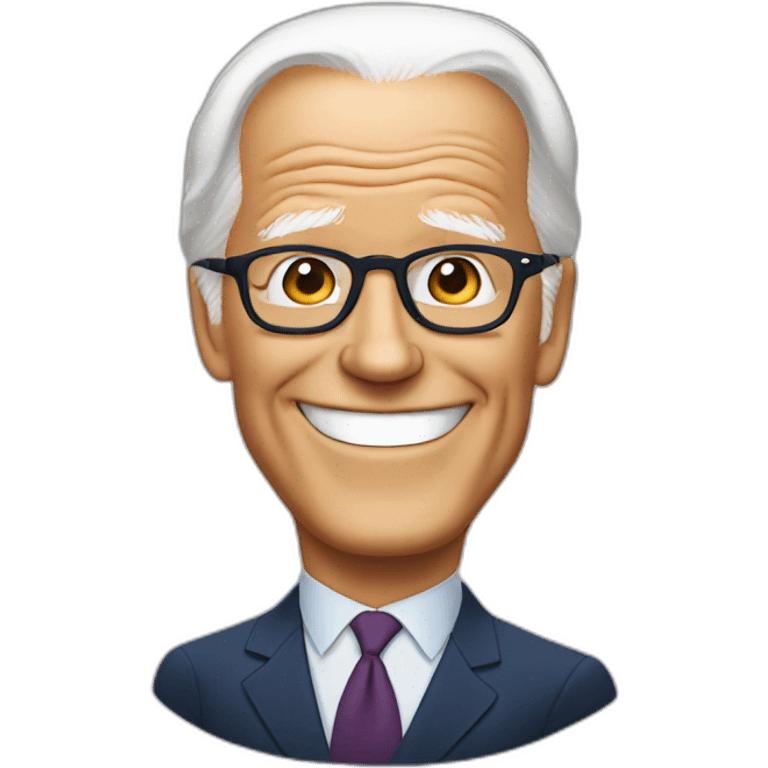 Joe Biden smiling with glasses on emoji