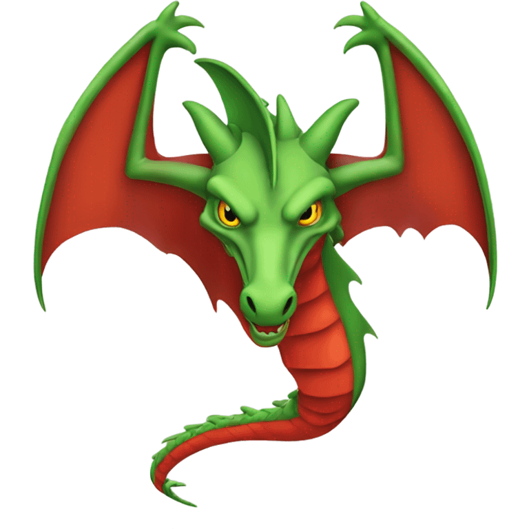 the head of a graoully dragon, green body and red back and green / yellow wings emoji