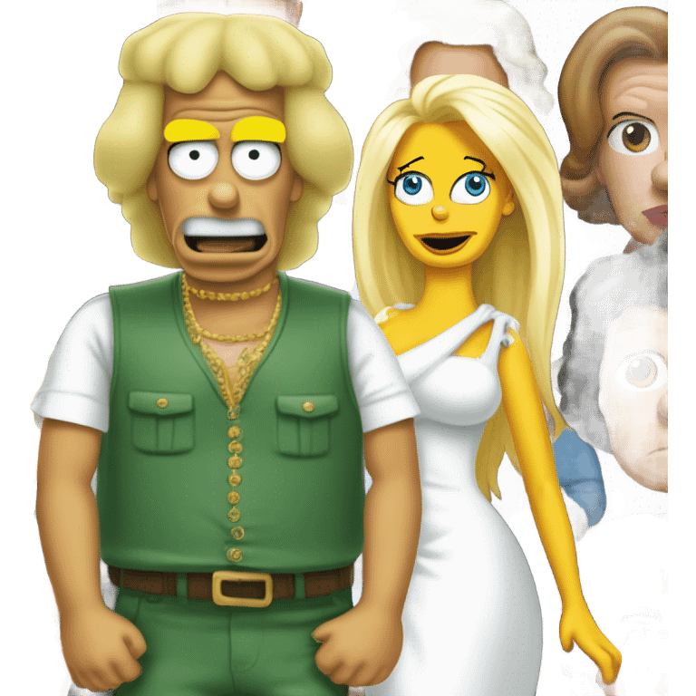 muammar gaddafi with Homer simpson and Pamela Anderson emoji