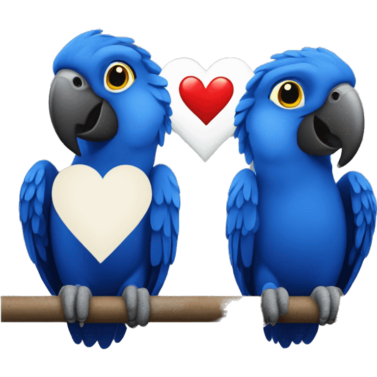 Hyacinth Macaw pair Full Body love with heart emoji