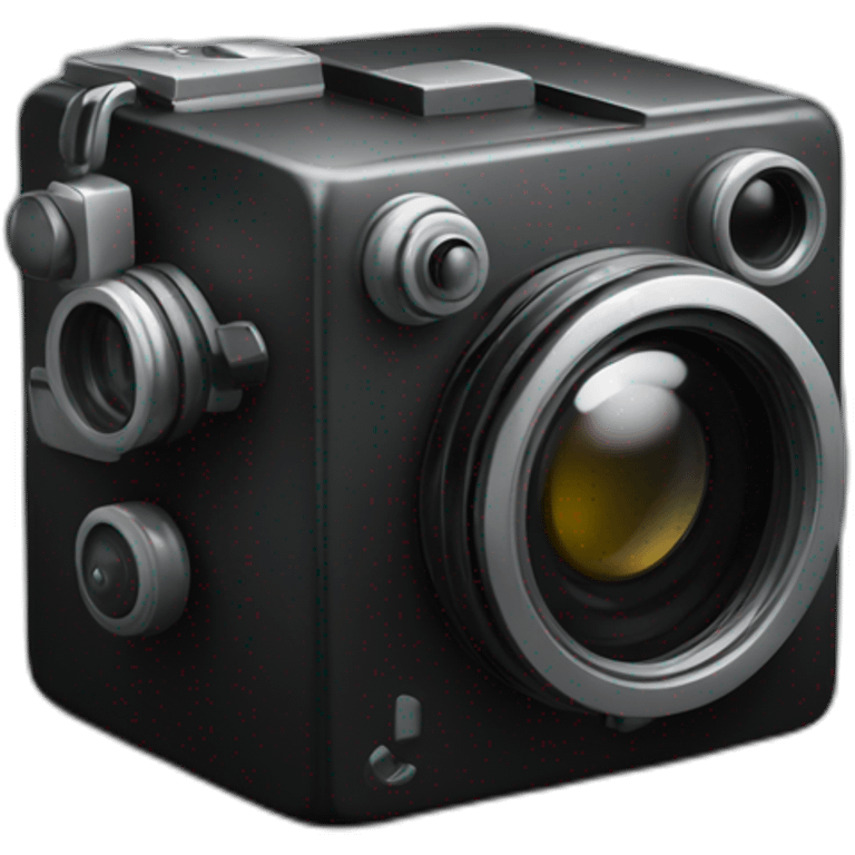 camera noir dans un cube emoji