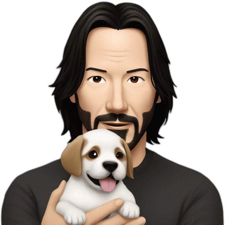 keanu reeves with a puppy emoji