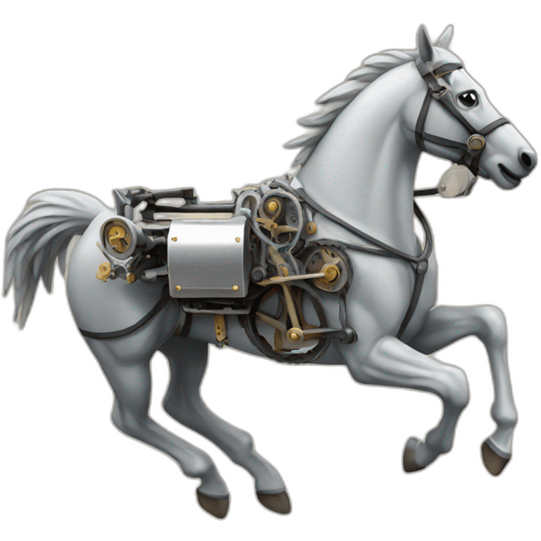 Mechanical running horse emoji