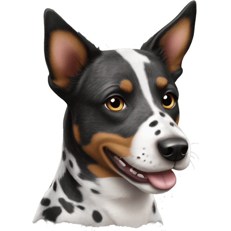 Black and white spotted Australian cattle dog emoji