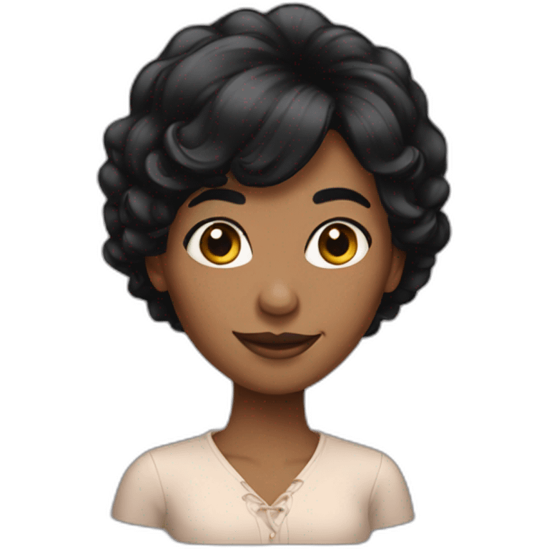 short black hair lady emoji