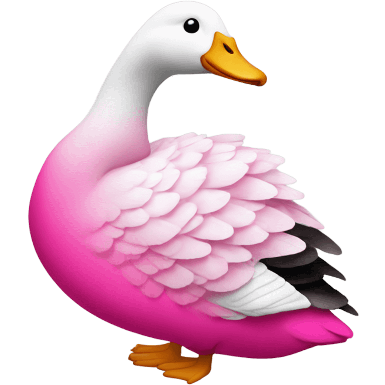 Pink ombre goose with glitter no-white  emoji