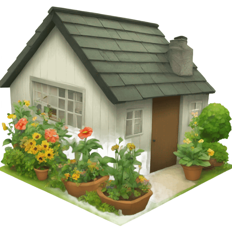 Garden with shed  emoji