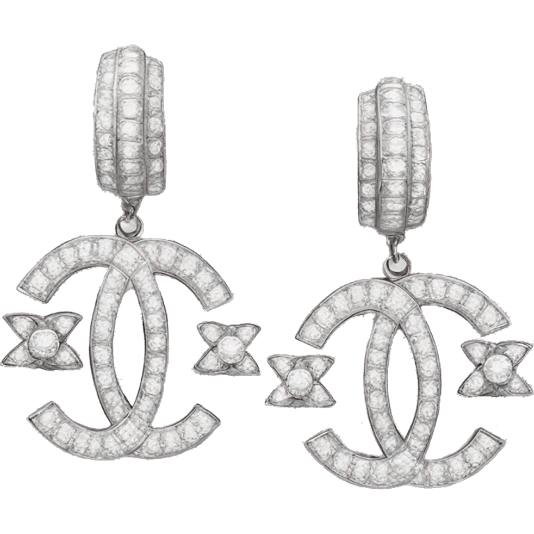 Chanel earrings diamond  emoji