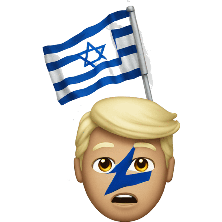 Realistic Donald Trump with Israel flag emoji