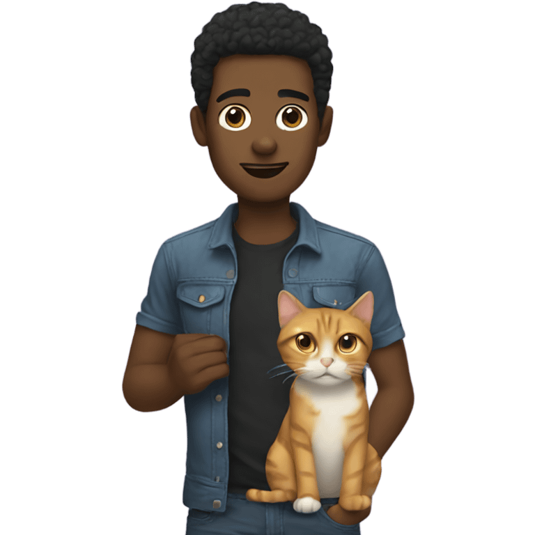 Cool guy with a cat emoji