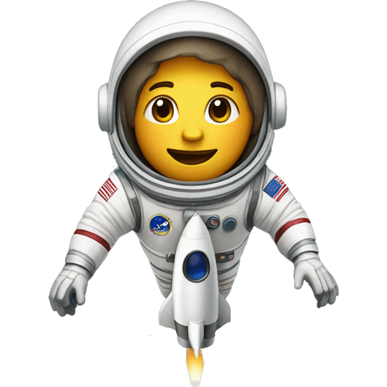 astronaut riding rocket emoji