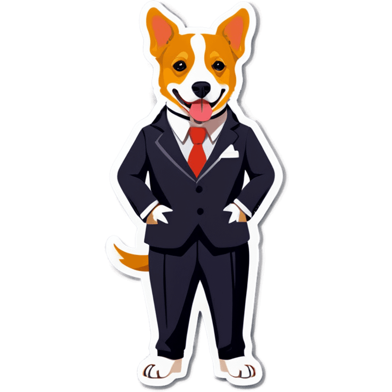 Dog wearing a suit emoji