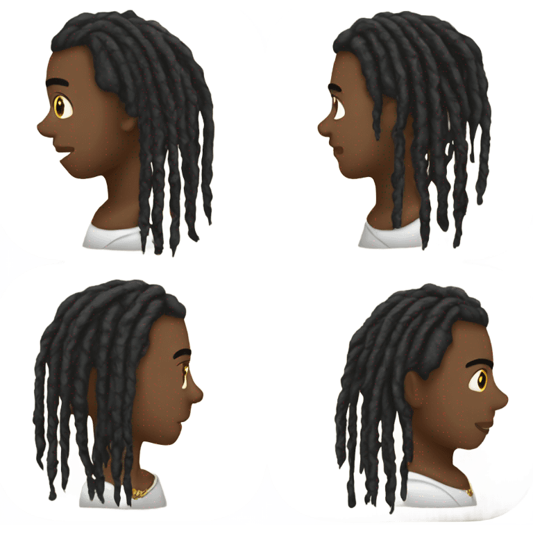 Black man with fade dreads wearing gold chain emoji