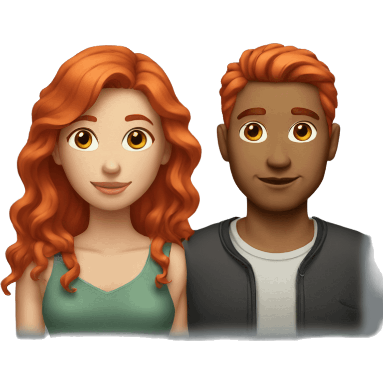 couple red hair emoji