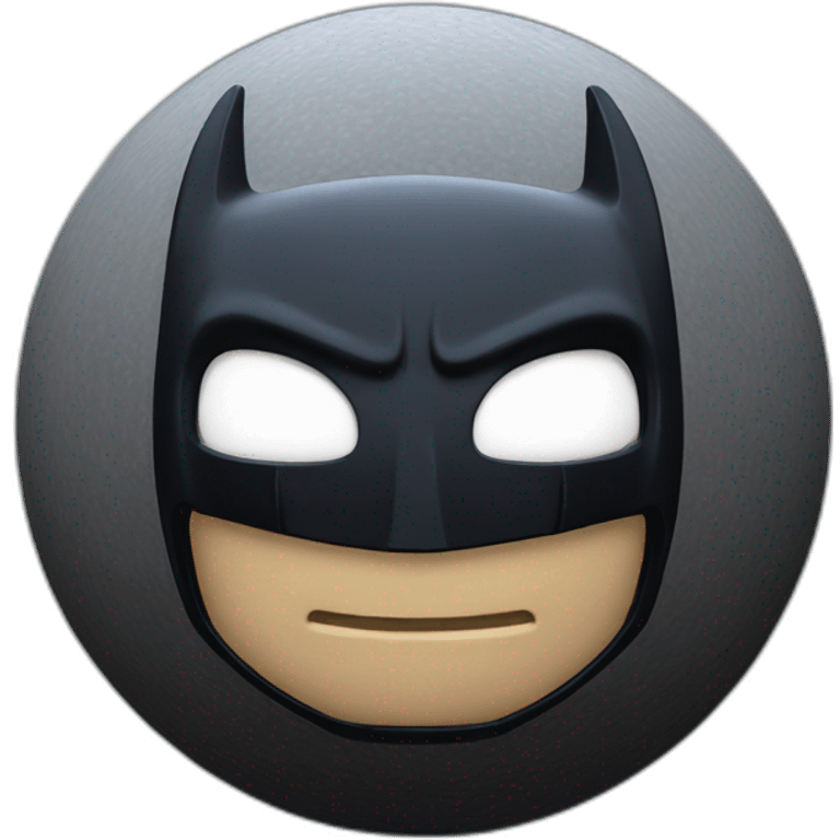 3d sphere with a cartoon Batman skin texture emoji