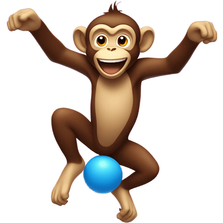 Monkey jumping on a trampoline  emoji