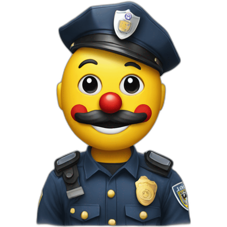 Clown with police helmet emoji