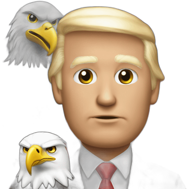 trump with bald eagle on his shoulder emoji