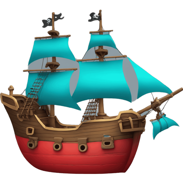 pirate ship in space red and cyan add stars emoji