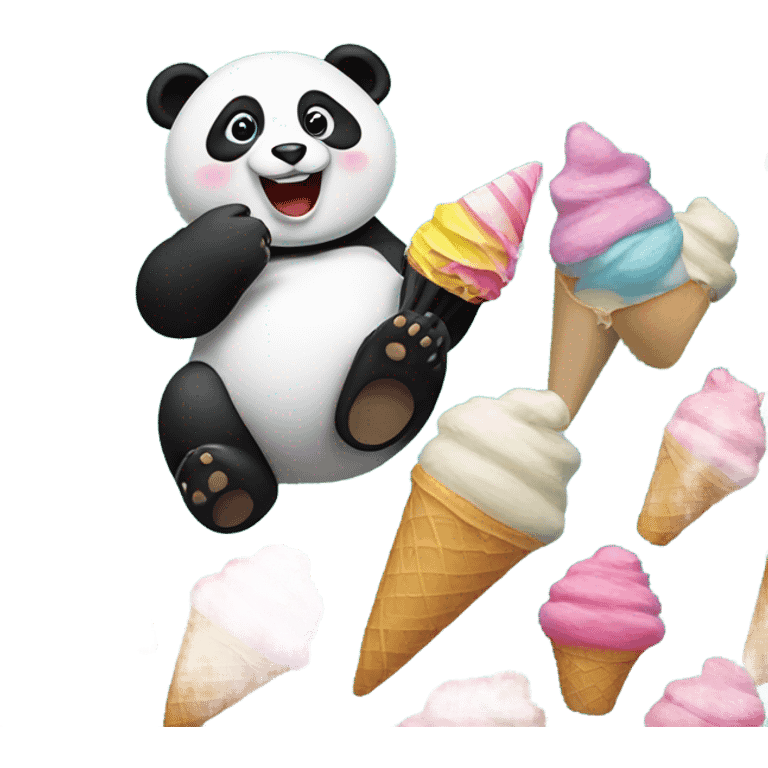 Panda eating ice cream emoji