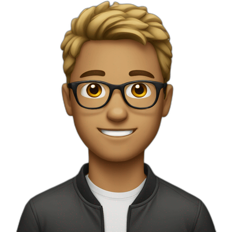 young guy with glasses emoji