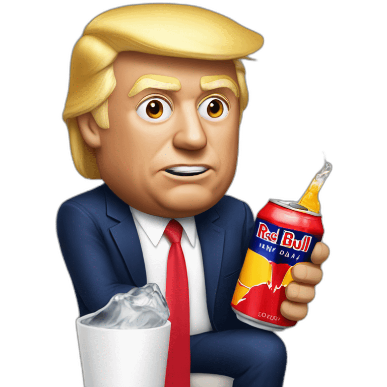 trump drinks red bull emoji