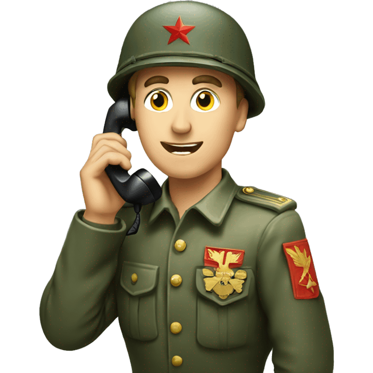 soviet soldier talking phone emoji