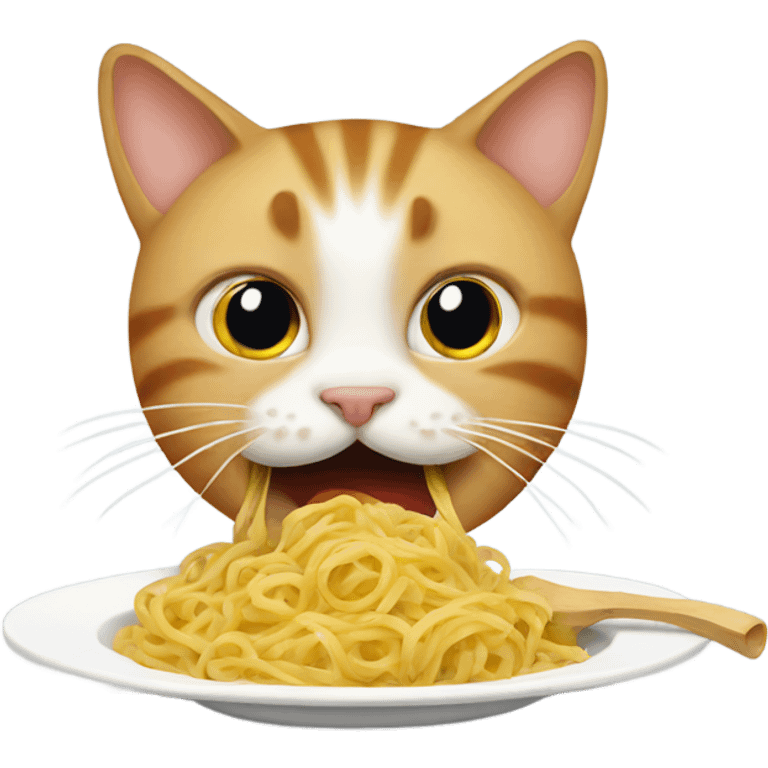 cat eating pasta  emoji