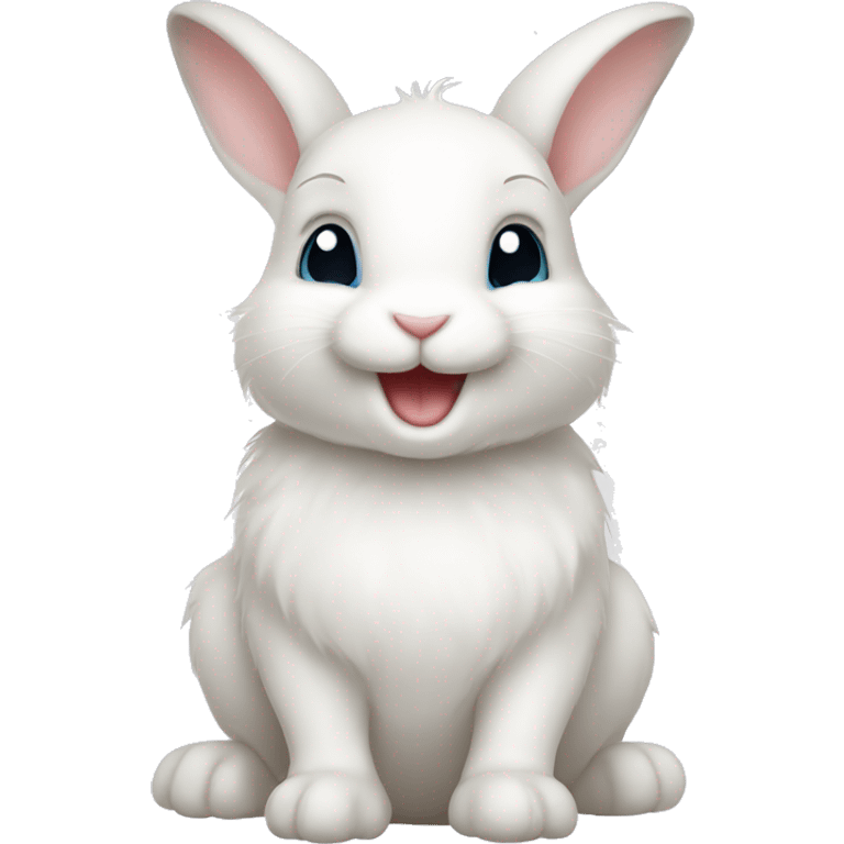 happy Rabbit white baby rabbit emoji