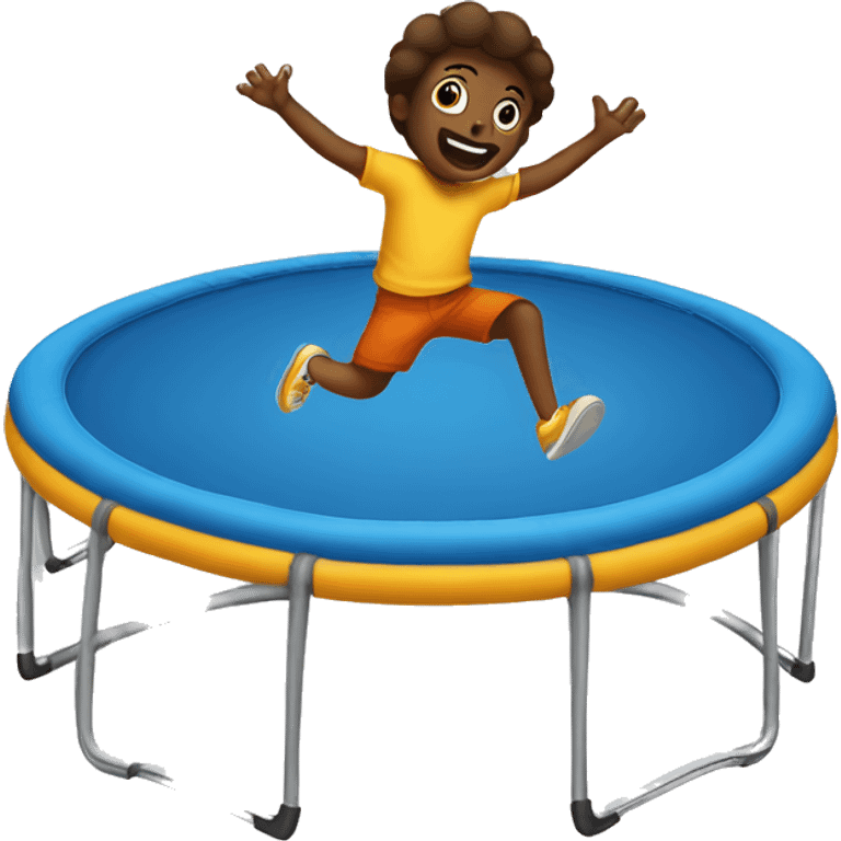 A kid bouncing on a trampoline  emoji