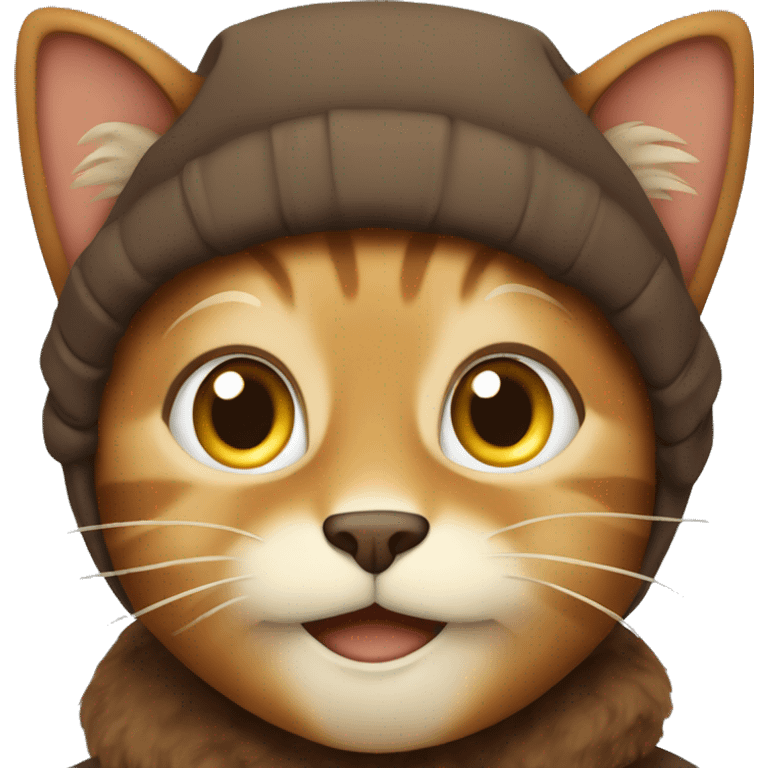 brown cat skiing  emoji