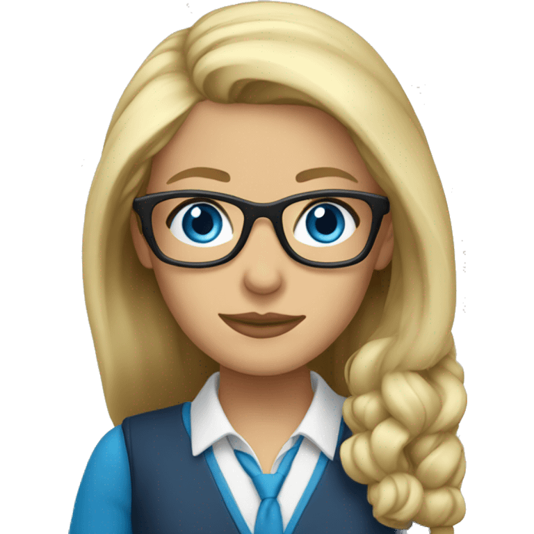 teacher-blonde-glasses-blue eyes emoji