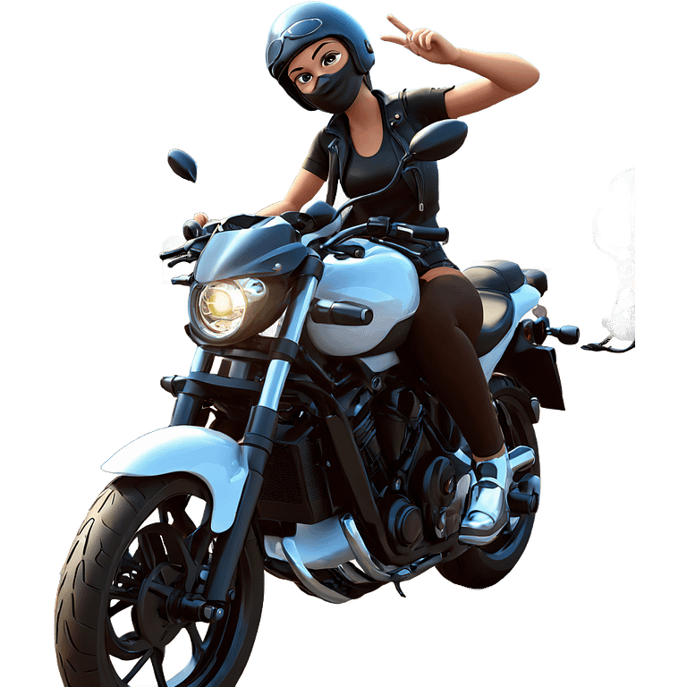 girl with motorcycle outdoors emoji