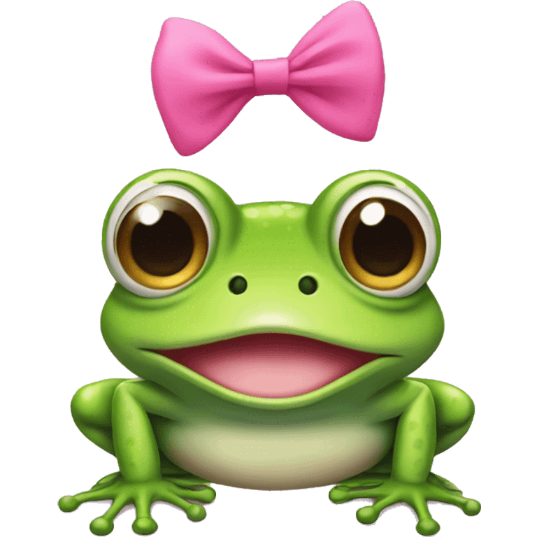 frog with pink bow on its head emoji