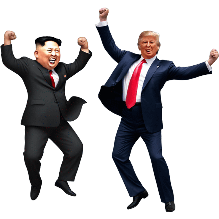 Kim Jung un dancing with Trump emoji